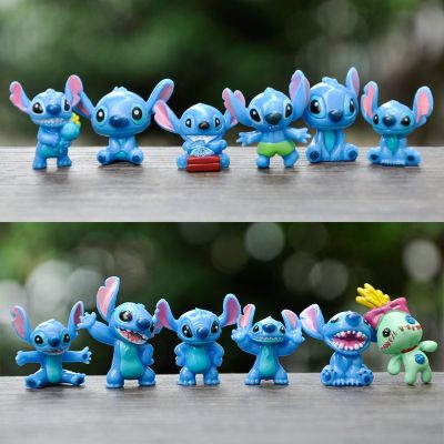 ZZOOI 4/12pcs Disney Stitch Figure Toy Set 2-3CM Mini Anime Stitch Action Figurines Dolls Party Supply Decoration Christmas Gift