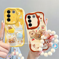 Phone Case เคส VIVO V27e V27 V23 V23e V20 Pro 4G 5G ตุ๊กตา3D สีสันสดใสเคสมาการองลายการ์ตูนน่ารักพร้อมสร้อยข้อมือดอกไม้ซิลิโคนนิ่ม2023