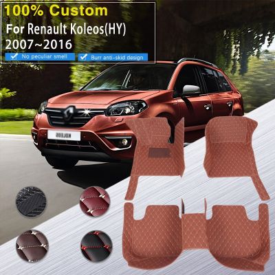 ﹍卍✘ Car Floor Mats For Renault Koleos Samsung QM5 HY 2007 2016 5seat Waterproof Foot Mat Leather Tapetes Para Carro Car Accessories