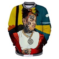 Mens Bomber Jackets  Tekashi 69 6ix9ine 3D Print Oversized Hoodie Men Hip Hop Streetwear Funny Mens Baseball Uniform