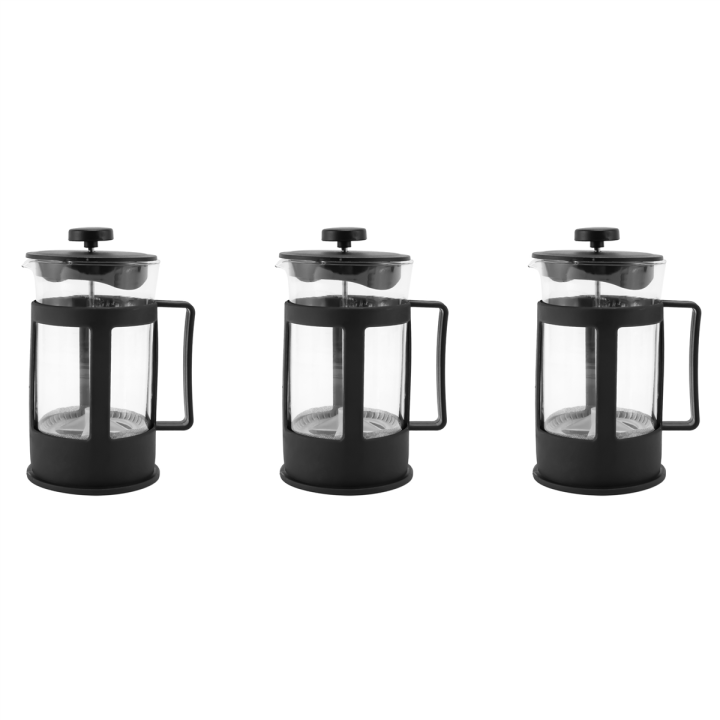 3x-glass-french-press-coffee-tea-maker-600ml-coffee-press-borosilicate-glass-with-heat-resistant-handle