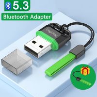 อะแดปเตอร์บลูทูธ5.3บลูทูธ5.3 5.3 USB อะแดปเตอร์บลูทูธแบบดองเกิลบลูทูธสำหรับคีย์บอร์ดเมาส์ไร้สายเพลงรับเสียงแล็ปท็อปบลูทูธ5.0 5.1