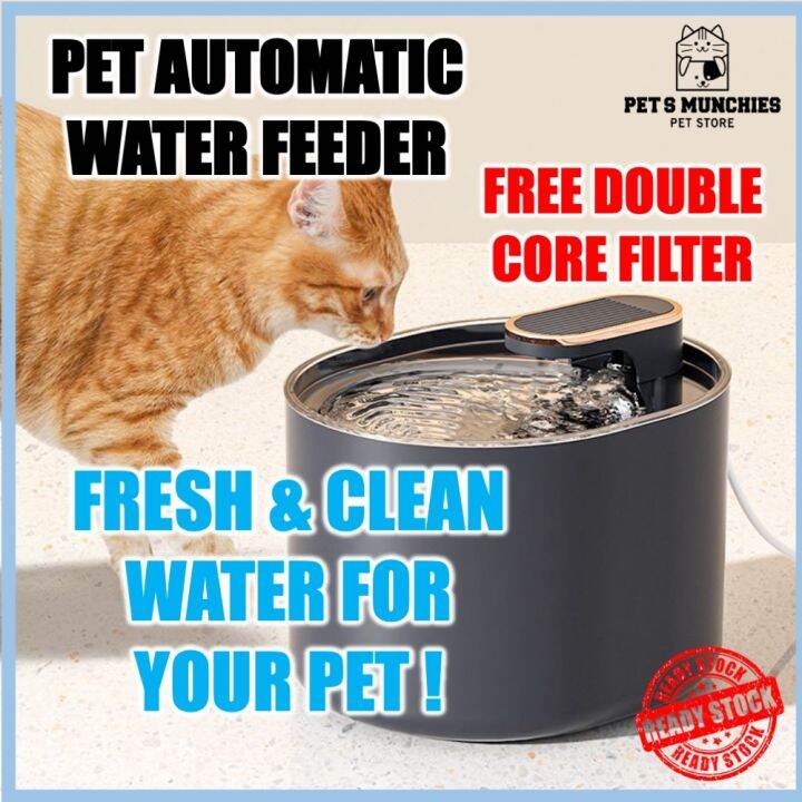 Pet feeder♘ Cat Water Fountain 3L Automatic Cat Water Feeder Bekas Minuman Kucing Automatik Dog