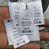 【LZ】∏❈  Etiqueta personalizada do cuidado da roupa Fita de cetim branco Tag lavagem 3x5 cm 1000pcs