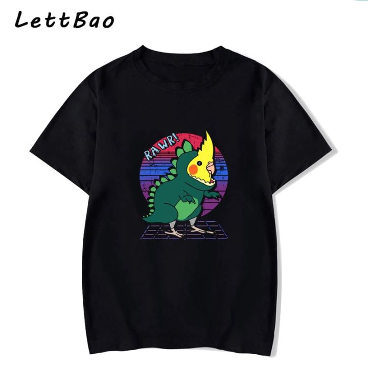 aesthetic-vaporwave-cockatiel-dinosaur-birb-parrot-simple-style-tshirt-adul-t-shirt-trendy-chic-tshirt-funny-100-cotton