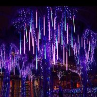 8 Tubes Meteor Shower String Lights Solar Street Fairy Garlands Christmas Tree Decorations for Outdoor New Year Garden Lights