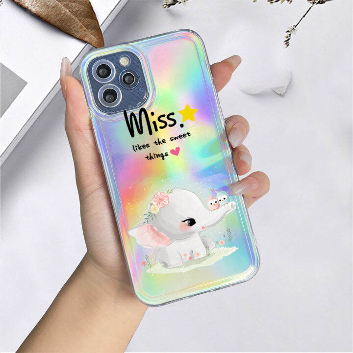 ggk-เคสสำหรับ-vivo-y02a-y02t-ลายการ์ตูนสัตว์นกฮูกกวางเอลค์เลเซอร์สีรุ้งเคสมือถือโปร่งแสงนิ่ม-tpu-อัลตร้าสลิมเคสกันกระแทกขอบบัตรเลเซอร์ในอาคารมีสีสัน