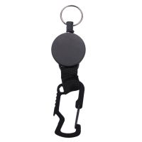 6 Pack Retractable Keychain - Heavy Duty Badge Holder Reel with Multitool Carabiner Clip, Up to 25 Inches,Black