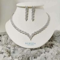 Neriza Jewelry/ชุดเครื่องประดับเจ้าสาวเพชรสังเคราะห์ประกายเทียบเท่าเพชรแท้ทุกเม็ด จัดส่งฟรีพร้อมกล่องNSW001