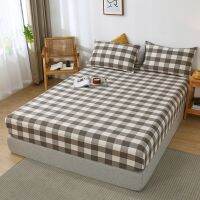 【hot】！ Cotton Mattress Protection CoverAdjustable Fitted Sheet 160x200No PillowcasePlaid