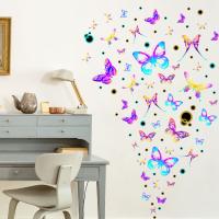 ۩ New zsz1138 dazzle colour bubbles butterfly adornment wall sitting room bedroom creative children room wall stickers PVC