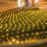 LED Icicle Fishing Net Light Outdoor Park Garden Christmas Decoration Garland Holiday Lighting Street Garland 1.5x1.5m 220V/110V