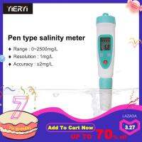 yieryi Electronic Salinometer Salinity Meter Value Salt Tester range 0-2500 Accuracy 2 mg/L Lab Science Automatic Calibration Pen