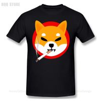 Doge Dogecoin Smoke Shirt Men 100% Cotton Short Summer Sleeve TShirt Shib Coin Shiba Doge Killer Casual Loose T-Shirt RYCT