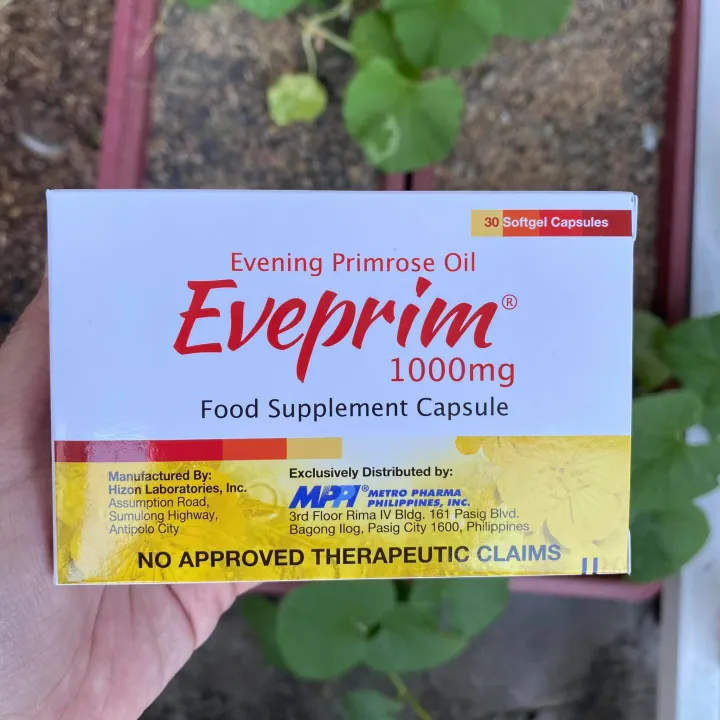 Eveprim Evening Primrose Oil 1000mg Softgel Capsules (Sold per box of 30pcs) Lazada PH