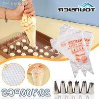 ▨ 20/100Pcs Pastry Bag Disposable Thicken Piping Bag Nozzle Icing Fondant Cream Squeeze Bag Cake Decor Tool Suit Bake Accessories