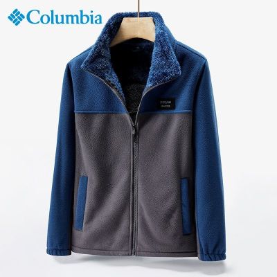 Columbia ผ้าคลุมสำหรับกลางแจ้งคู่ขนแกะกำมะหยี่หนาซับในแจ็คเก็ตใส่โจมตีแจ็คเก็ตผู้ชายใหม่ของโคลอมเบียฤดูใบไม้ร่วงและฤดูหนาว