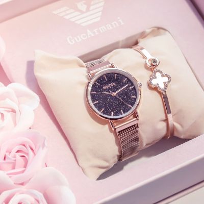 【Hot Sale】 Douyin Internet celebrity with the same style starry sky watch female students Korean version of simple French niche Mori