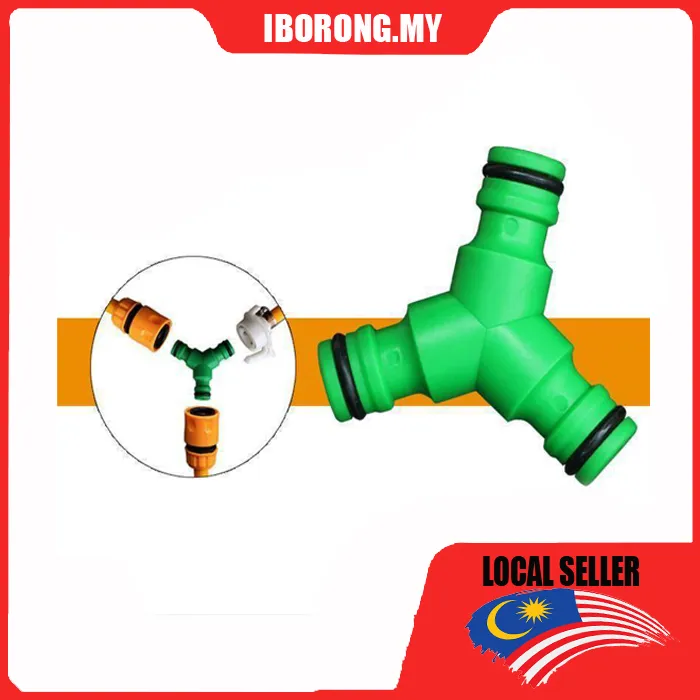 3Way Coupling Y Connector Hose Splitter Connector Penyambung Paip