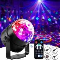 LED Disco Ball DJ Stage Lights 7 Colors Rotating with Plug Remote Control for Birthday Disco Party Bar Christmas Home Game Room