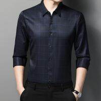 เสื้อเชิ้ตแขนยาวผู้ชายคุณภาพสูง Casual Office Mens Tops T-shirts T-shirts