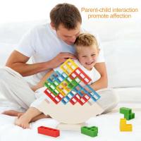 Tetra Tower Game Toy Tetris Balance Game Toy Stacking Building Blocks Toys Stack Children Educational Block Assembly A1Q8