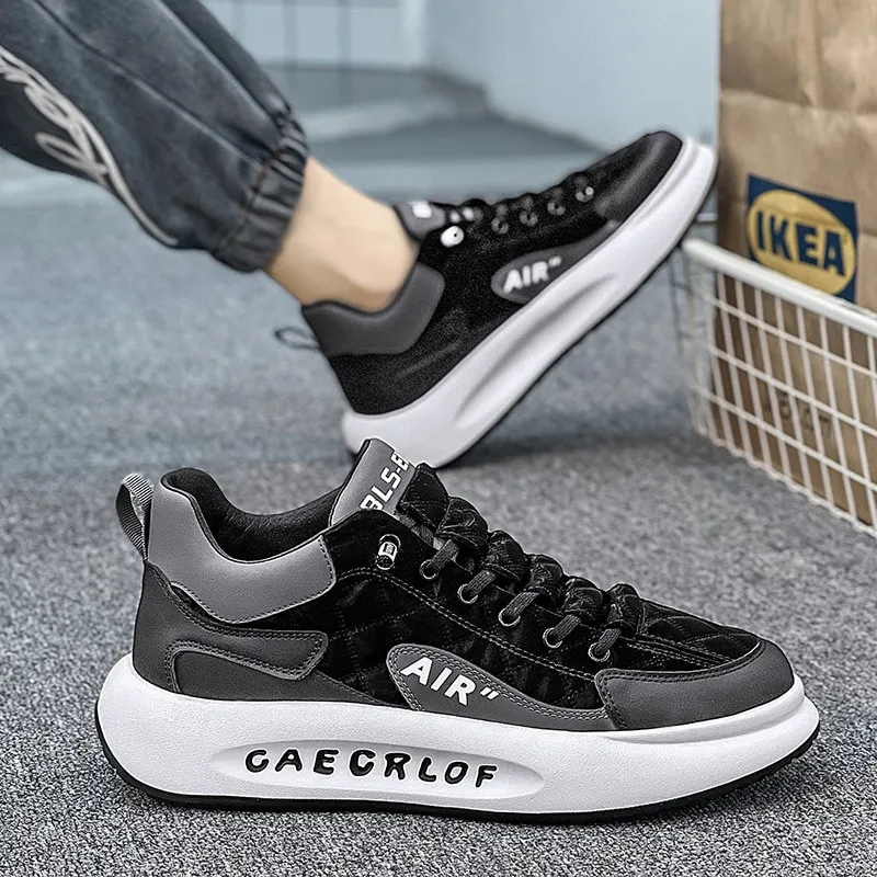 Men's Casual Thick Soled Sneakers Breathable Shoes 2023 New Autumn Men's  Slip on Walking Flats Shoes Fashion Vulcanized Shoes 