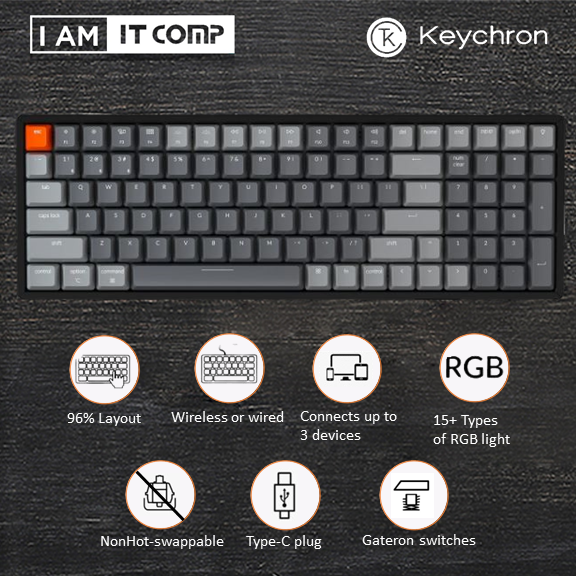 Keychron K4 Wireless RGB Aluminum HotSwappable Gateron Mechanical