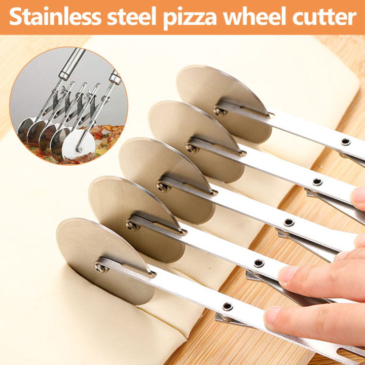 7 Wheel Stainless Steel Pastry Cutter,Expandable Pizza Slicer,Adjustable Cutter Roller Cookie Dough Cutter Divider