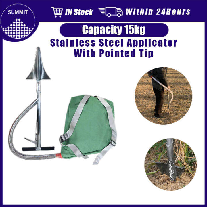 Hard ground Fertilizer applicator with Pointed hoe Backpack fertilizer