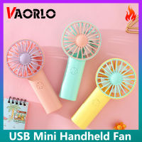 VAORLO ชาร์จได้แบบพกพา USB พัดลมขนาดเล็กใหม่พัดลมแบบมือถือแบตเตอรี่400MAh สำหรับเดินทางฤดูร้อนกิจกรรมกลางแจ้ง