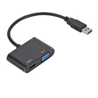 [COD]USB 3.0เป็น เข้ากันได้ VGA Converter เอาท์พุทคู่2in1 USB เป็น VGA HD 1080จุดอะแดปเตอร์เคเบิ้ลสำหรับ Mac OS Windows 810