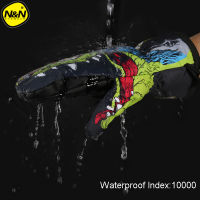 NANDN -30 degree Professional Snowboarding Ski Gloves 10000 Waterproof Winter Warm Snow Mittens Skiing snowmobile 2 finger