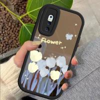 เคสสำหรับเคส Vivo V15 Pro ภาพวาดสีน้ำมันเคสลายดอกไม้พื้นผิวกระจกบางนุ่มบางเคสโทรศัพท์