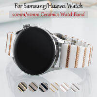 kuiwer แถบสแตนเลสเซรามิก20 22มม. สำหรับ Samsung Galaxy Watch3 41/44/46สำหรับสายรัดข้อมือนาฬิกาข้อมือ Seiko สำหรับสายรัดผีเสื้อ Huawei GT