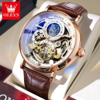 (In Stock) OLEVS Skeleton Watches Mechanical Automatic Watch Men Tourbillon Sport Clock Casual Business Moon Wrist Watch Relojes Hombre **