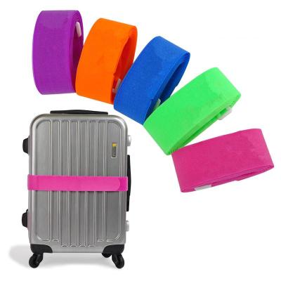 2Pcs 5cm*200cm Adjustable Nylon Travel Luggage hook and loopTape Luggage Cross Packing Belt Baggage Suitcase Protective Straps Adhesives Tape