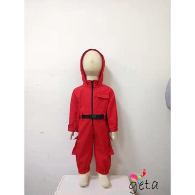 Ljw- Korean Drama Kids Jumpsuit, Long Sleeve Hooded Zipper Closure Cosplay Long Pants Outwear