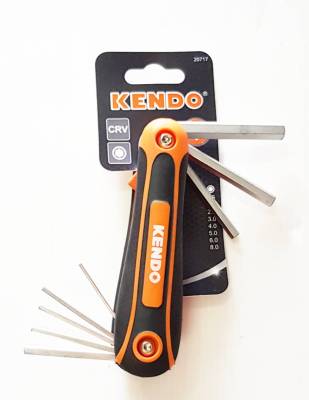 KENDO ตลับกุญแจหกเหลี่ยม 8 ตัวชุด ขนาด 1.5-8 มม. รุ่น 20717 ( 8 pc. Folding Hex Key Set ) / ประแจแอล / ประแจหกเหลี่ยม / หกเหลี่ยม / ประแจหกเหลี่ยมแบบตลับ