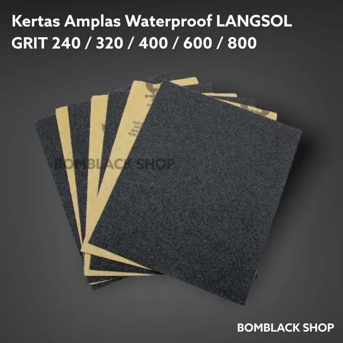 LANGSOL Amplas Kertas Waterproof Grit Grid 240 320 400 600 800 Satuan ...