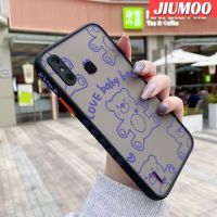 JIUMOO เคสสำหรับ4C Infinix Smart 4 X653ลายการ์ตูนหมีน้อยดีไซน์ใหม่ขอบสี่เหลี่ยมด้านข้างกันกระแทกมีน้ำค้างแข็งโปร่งใสแข็งเคสมือถือปลอกซิลิโคนคลุมทั้งหมดเคสป้องกันกล้อง