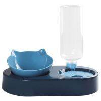 ใหม่ 2-In-1 Cat Bowl Water Dispenser เก็บน้ำอัตโนมัติ Pet Dog Cat ชามอาหารอาหารพร้อม Waterer Pet Waterer feeder