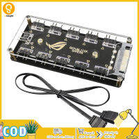 Unlight ตัวเชื่อมต่อ1ถึง10พอร์ต Argh Splitter Hub 5V 3Pin Armb เคสพัดลมพร้อมฐานกาวพลังงาน SATA สำหรับไฟ LED ของพัดลม