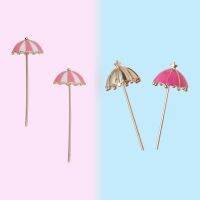 ZENRA Copper Fairy umbrella Pin Charms Metal Half Hole Pearl Pendant Connector Beads Cap Jewelry Accessories Witch Magic Wand