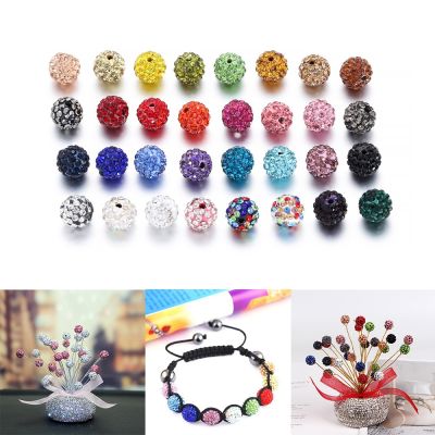 【CW】❉  10-20pcs/lot Glass Rhinestone Bead Clay Round Spacer Loose Beads Jewelry Making Supplies Accessories