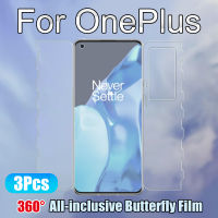 3 In 1 Coverage One Plus 10Pro 9Pro Butterfly Screen Protector For OnePlus 8 Pro Front Back Hydrogel Film 1+ 8T 7TPro 9RT Soft