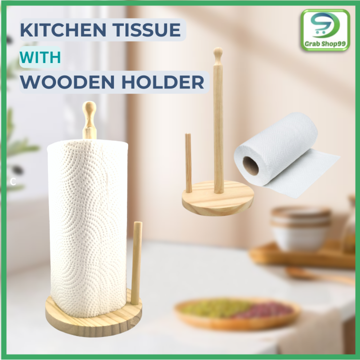 Wooden Kitchen Tissue Holder with free Tissue Lazada