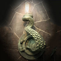 Retro Octopus Electric Light Tentacle Monsters with Bulbs Hanging on Wall Octopus Tentacle lamp Holder for Home Decor