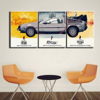 Rushed 3pc Modern Canvas Paintings back-to-the-future 1 2 3  Wall Art Oil Painting Set Bar Dinning Room Decorative Pictures Drawing Painting Supplies