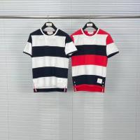 COD dsdgfhgfsdsss Tom Brown/TB round neck short sleeve horizontal stripe color matching mens and womens business casual T-shirt